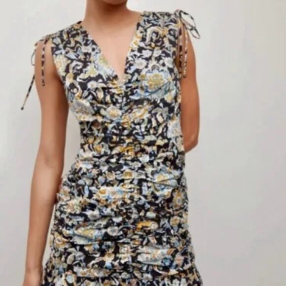 Veronica Beard  Jackson Floral Ruched Minidress Size 12 - Picture 6 of 10